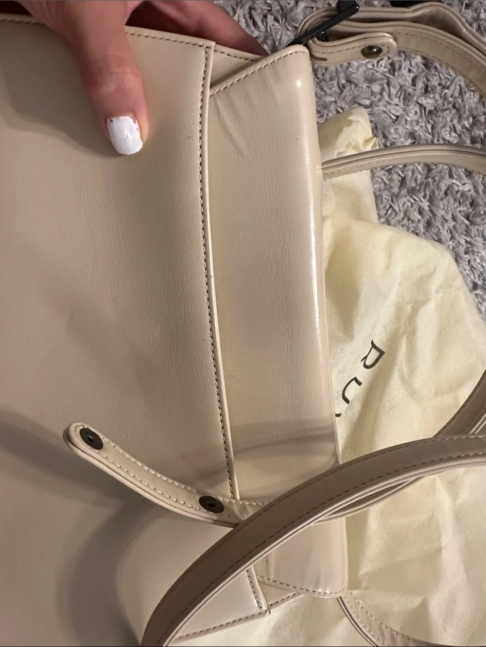 Givenchy Cream Leather Structured Top-Handle Satchel